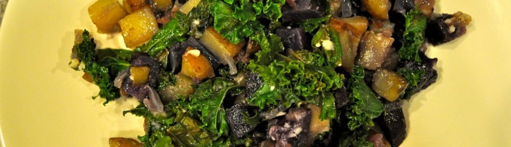 Yummy Stuff: Purple Potato Hash with Parmesan and Kale