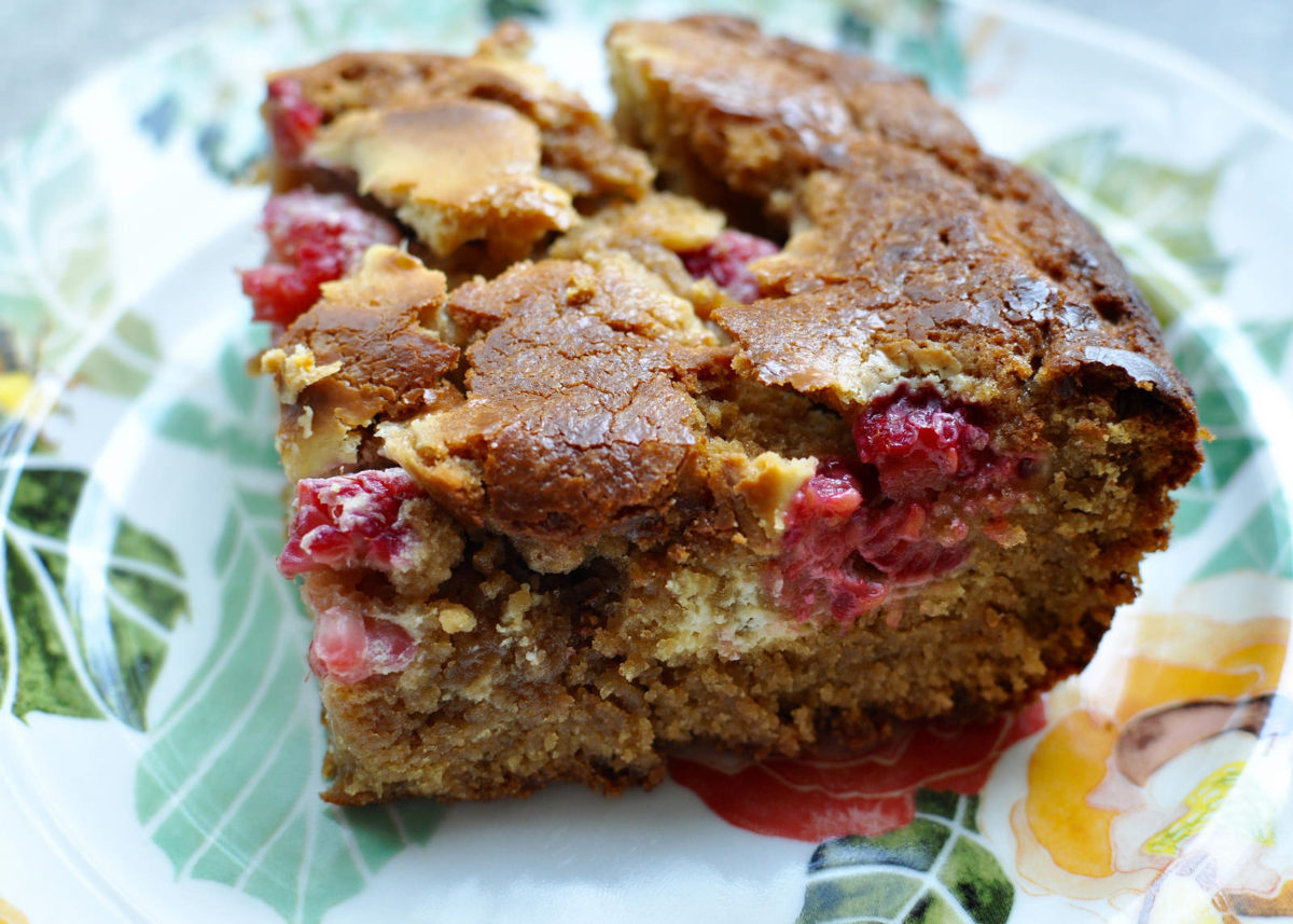 Raspberry Goat Cheese Blondies